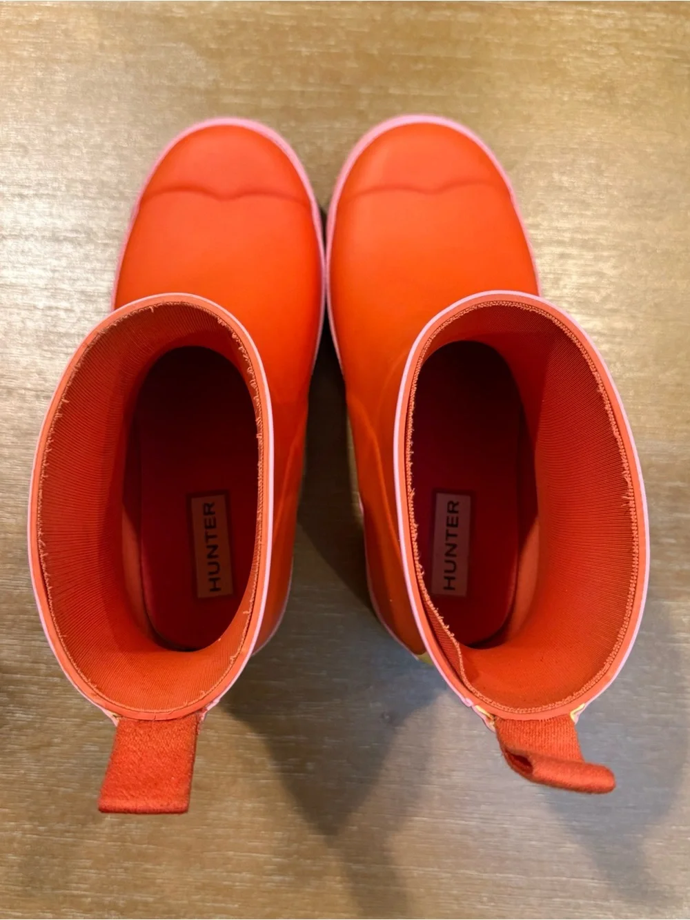 Hunter Kids Play Boots Red Tang/Pink Fizz/Zesty Yellow Size US 3 UK 2 EUR 34